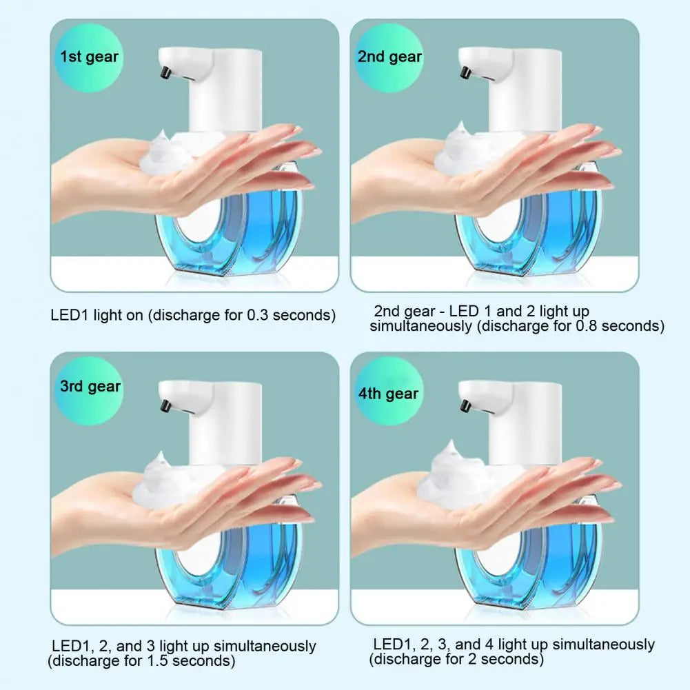 P10 Foam Soap Dispenser Wall Mount 420ml Liquid Soap Dispenser 4 Levels Adjustable Automatic Sensor Hand Soap Dispenser Bathroom