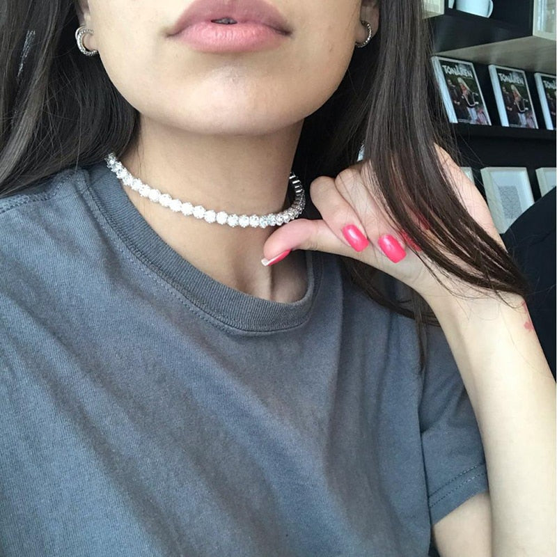 Crystal Rhinestone Choker Necklace