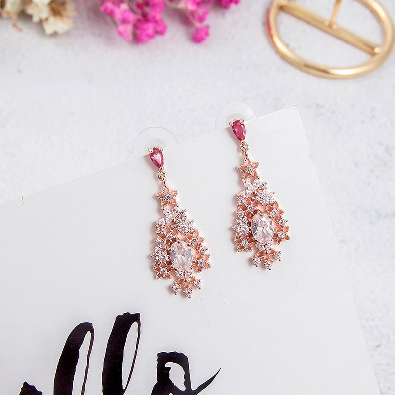 Shiny Crystal Dangle Drop Earrings