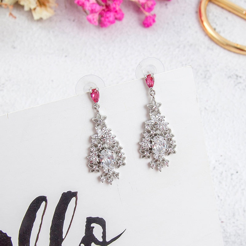 Shiny Crystal Dangle Drop Earrings