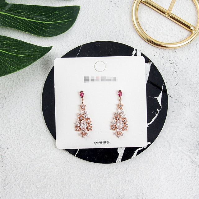 Shiny Crystal Dangle Drop Earrings