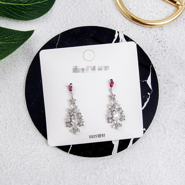 Shiny Crystal Dangle Drop Earrings