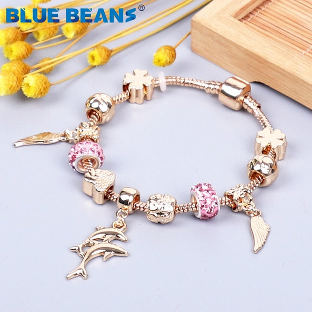 HS -  Women's Bracelets Jewelry Charms Gold / Crystal Stainless Steel Boho Punk Bracelet