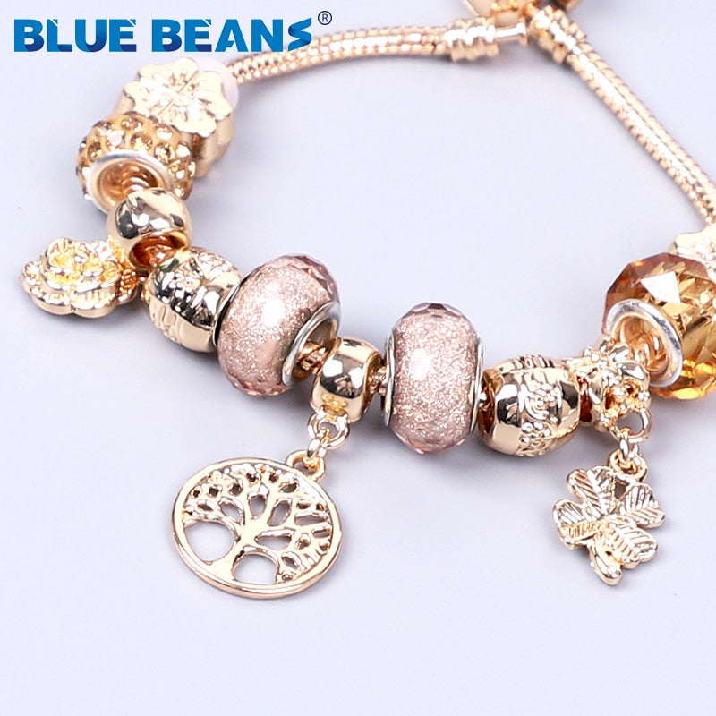 HS -  Women's Bracelets Jewelry Charms Gold / Crystal Stainless Steel Boho Punk Bracelet