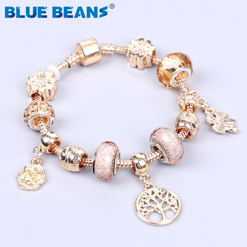 HS -  Women's Bracelets Jewelry Charms Gold / Crystal Stainless Steel Boho Punk Bracelet