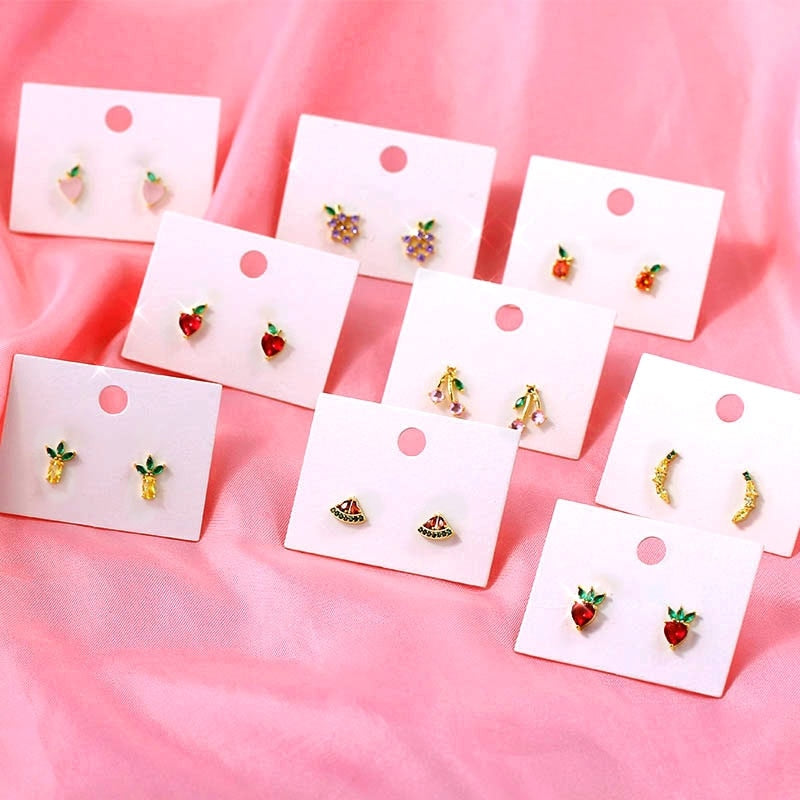 Multicolor Fruit Stud Earrings