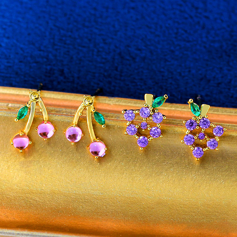 Multicolor Fruit Stud Earrings