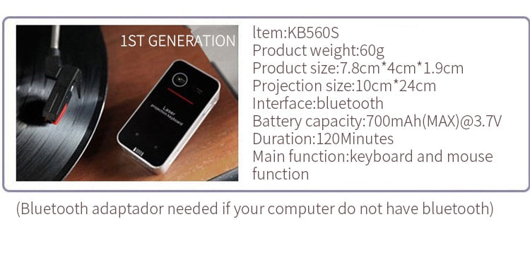 Virtual Laser Keyboard Bluetooth Wireless