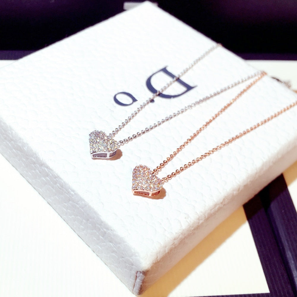 Zircon Love Heart Shape Necklace & Choker