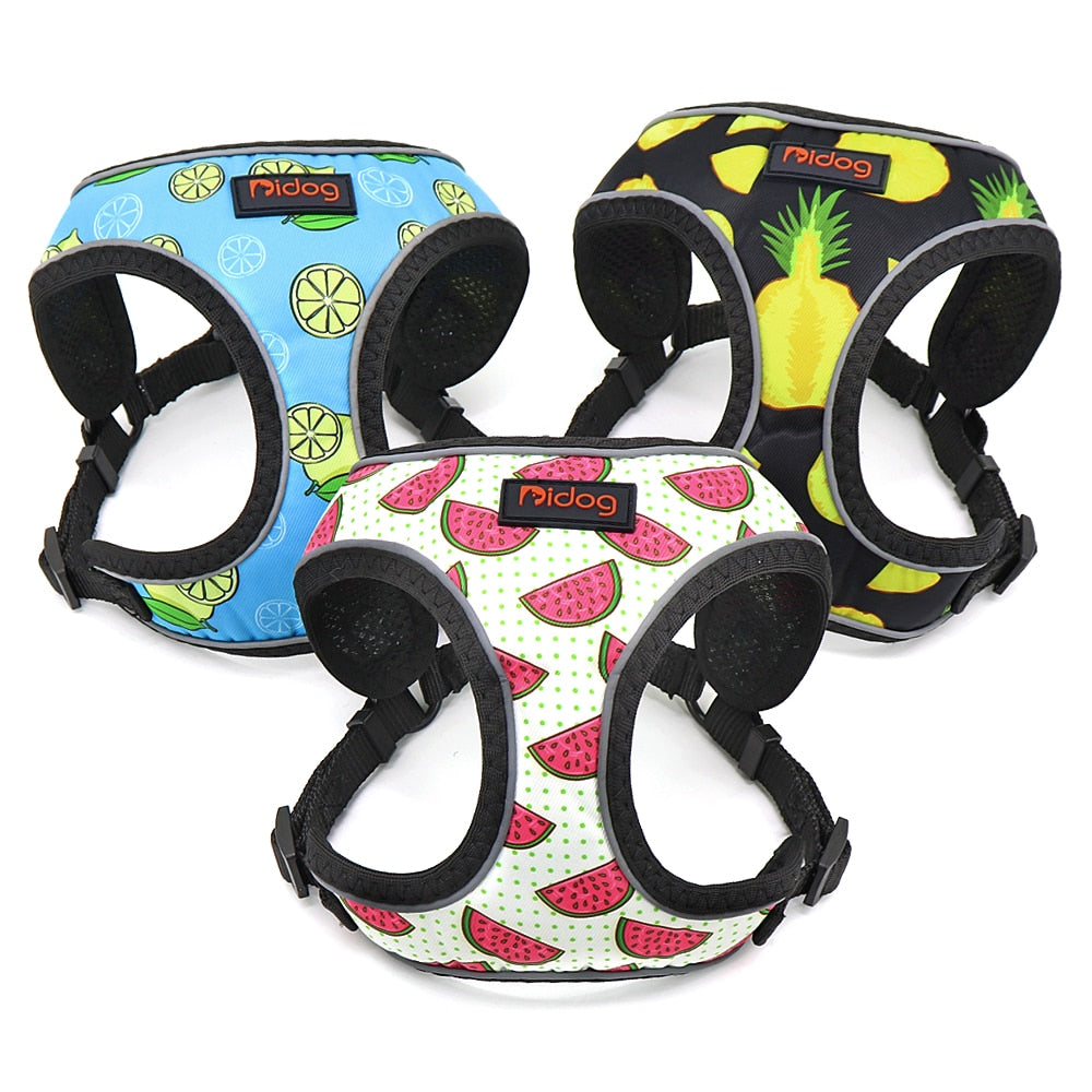 Reflective nylon harness for dogs and cats Printed medium small dog vest for cats