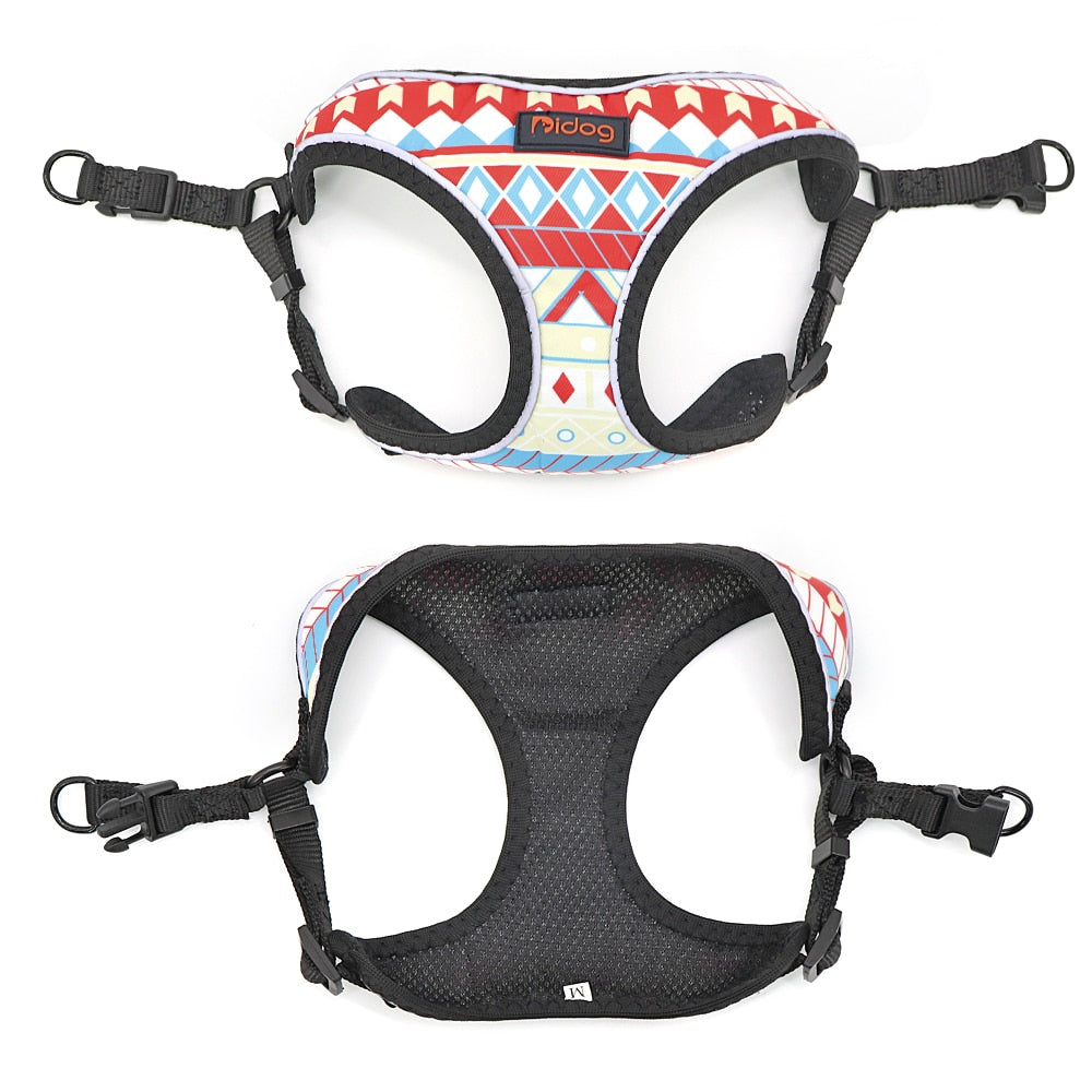 Reflective nylon harness for dogs and cats Printed medium small dog vest for cats