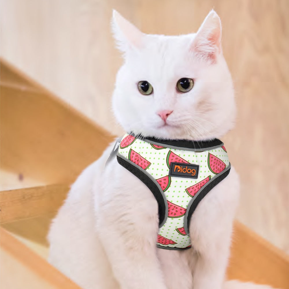 Reflective nylon harness for dogs and cats Printed medium small dog vest for cats