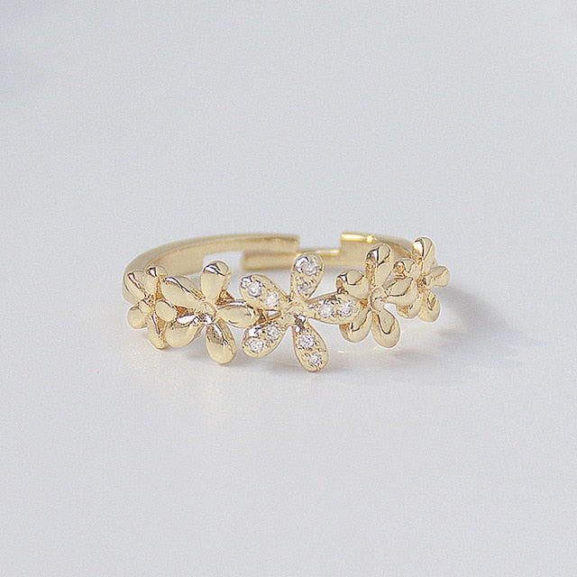 14K Gold Big Bling Butterfly Ring Zirconia