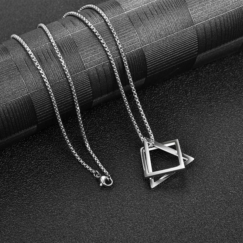 Simple Pendant Necklace Geometric Stainless Steel