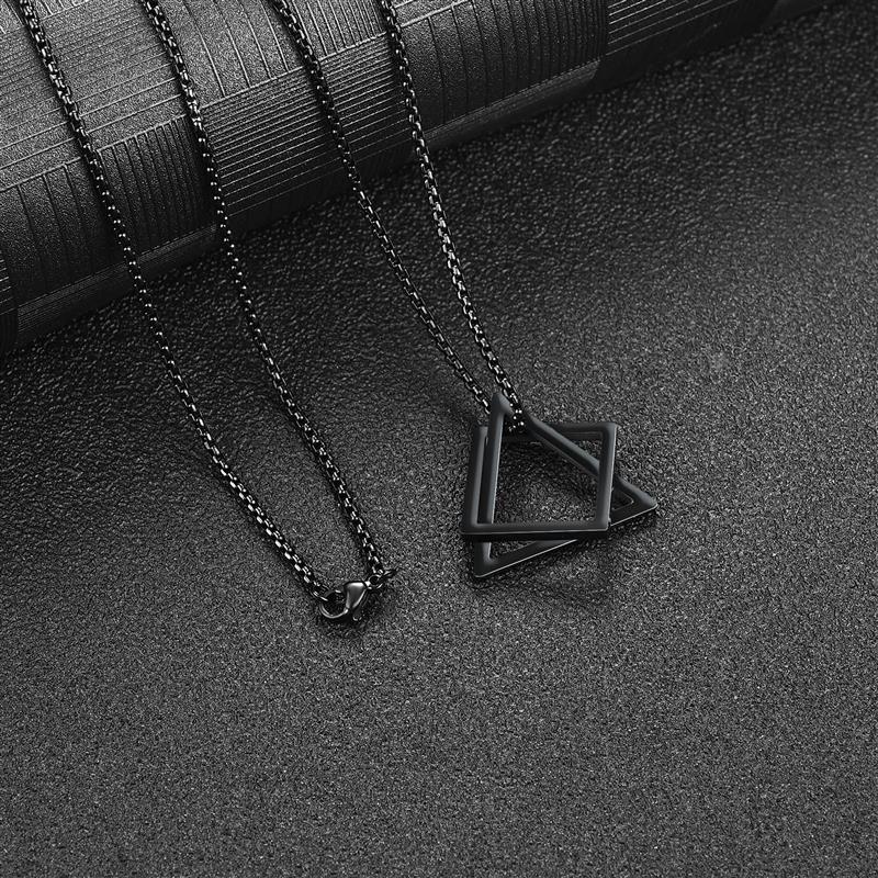 Simple Pendant Necklace Geometric Stainless Steel