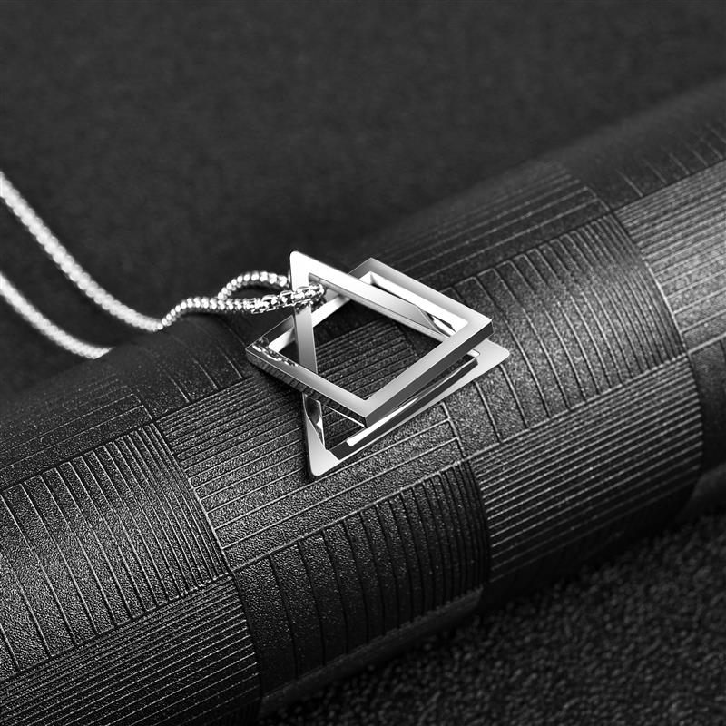 Simple Pendant Necklace Geometric Stainless Steel