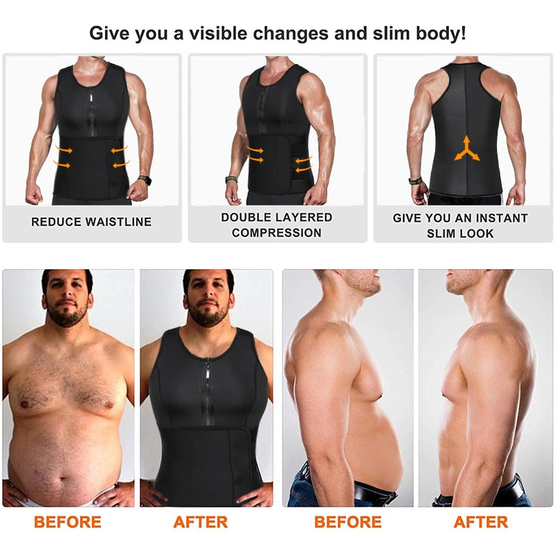 Neoprene Sauna workout Suit, body shaper and adjustable tank top.