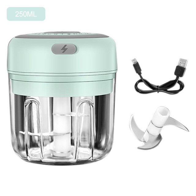 Mini cordless portable electric garlic crusher