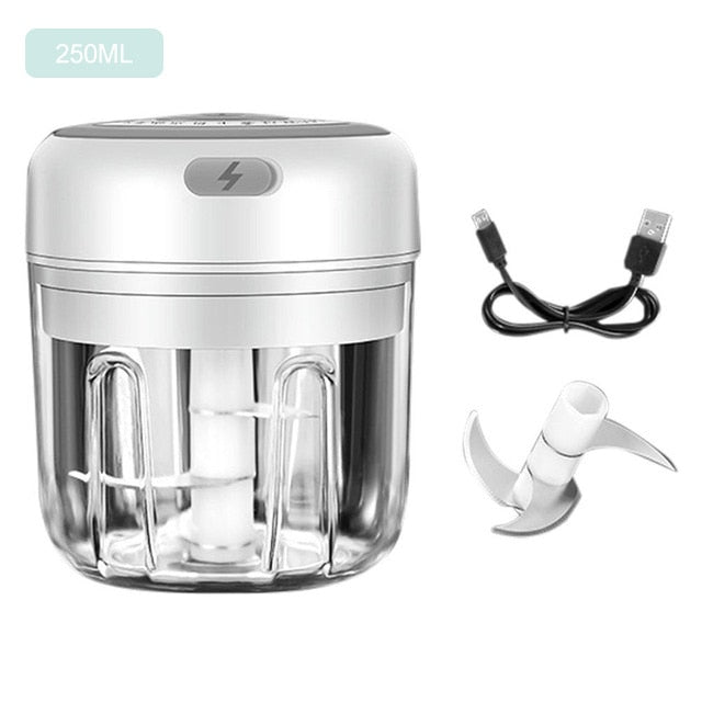 Mini cordless portable electric garlic crusher