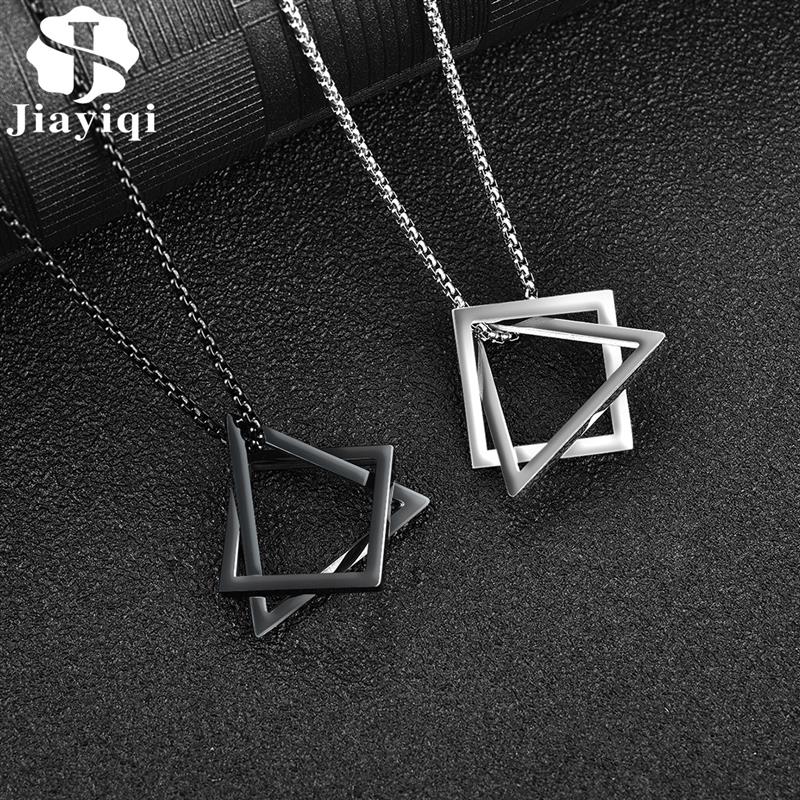 Simple Pendant Necklace Geometric Stainless Steel